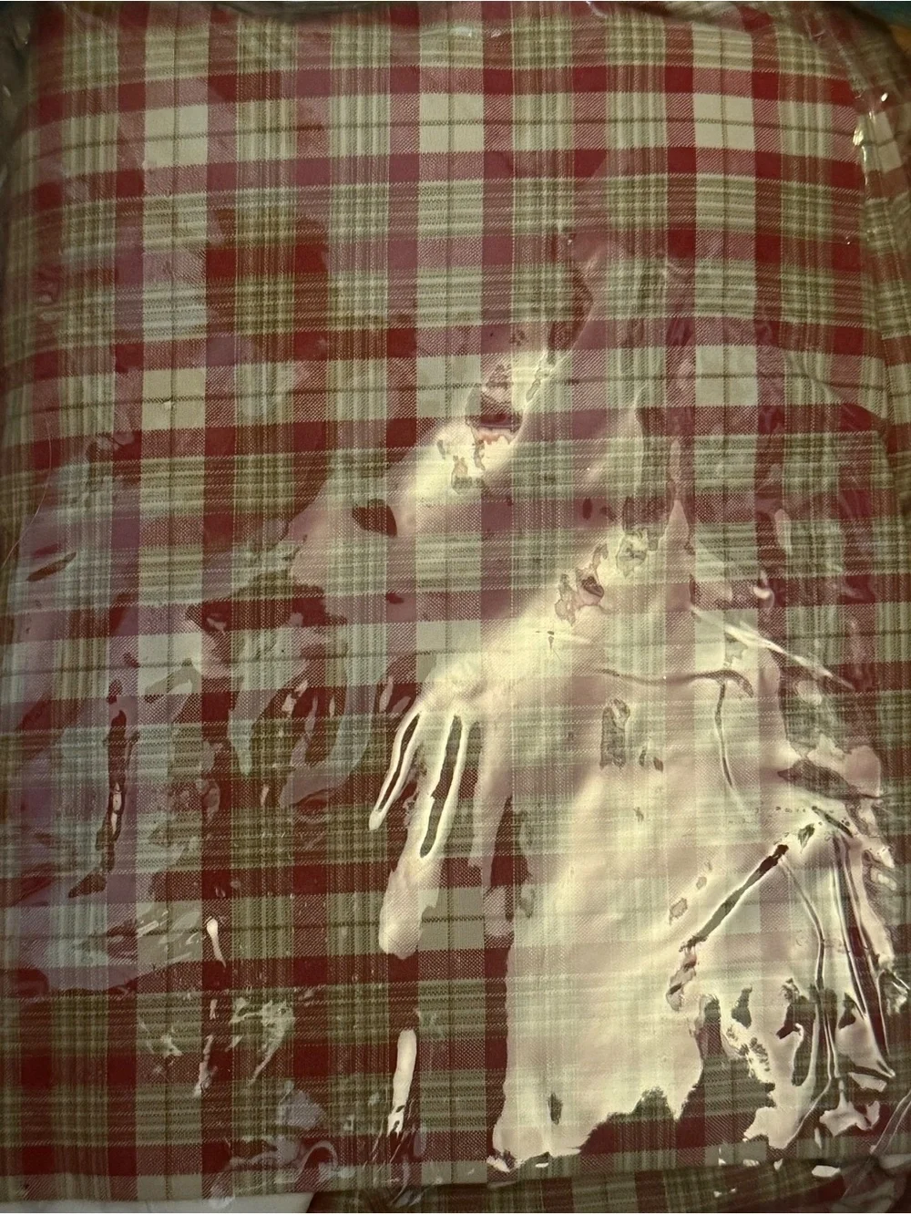Waverly Amanda Tea Rose plaid farmhouse/country curtain valances